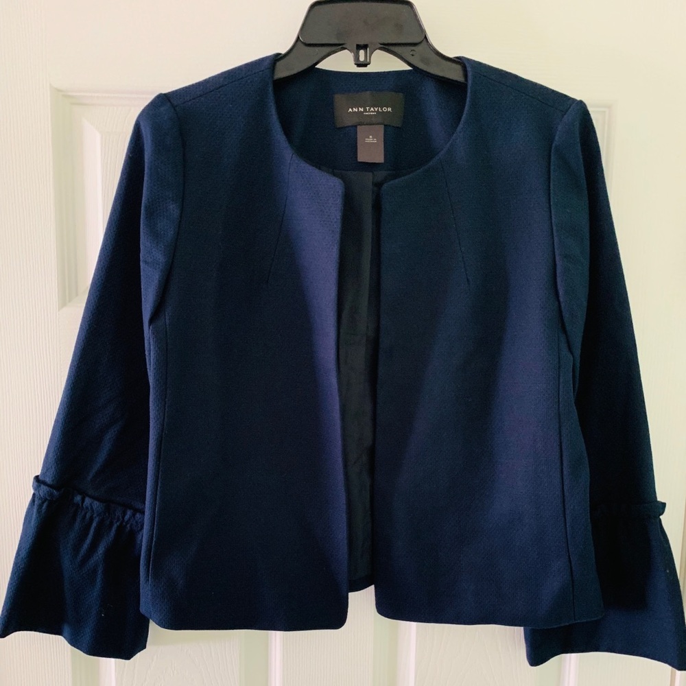Ann Taylor 3/4 Bell Sleeve Navy Coat
